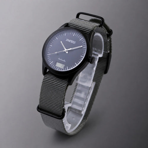 Timebot Matt Black Case Pedometer Watch - Black