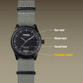 Timebot Matt Black Case Pedometer Watch - Black