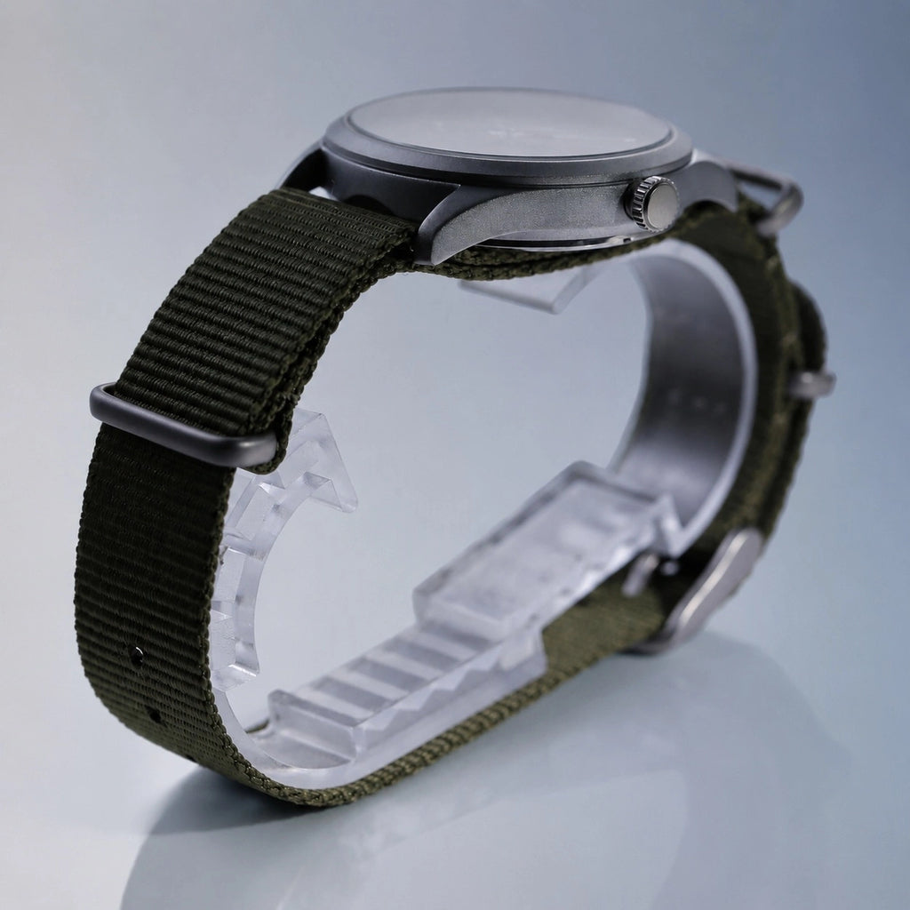 Timebot Silver Case Pedometer Watch - Khaki