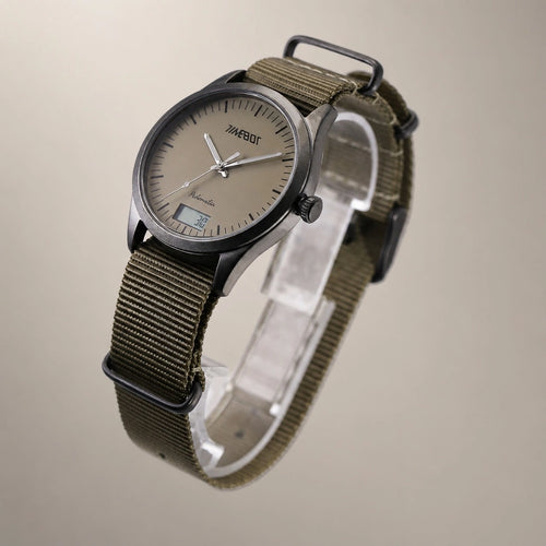 Timebot Matt Gun Case Pedometer Watch - Beige