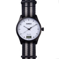 timebot Watch t591c3 with black and white striped strap on a white background