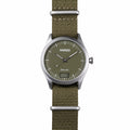 Timebot T591C5 pedometer Watch with green strap and face on a white background